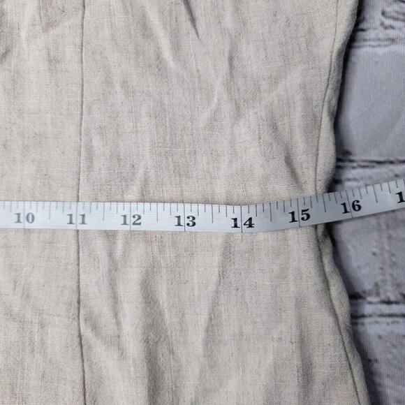 Topshop Beige Tan Linen Blend Button Accent Sleeveless Dress NWT Size US 6 - Picture 10 of 13